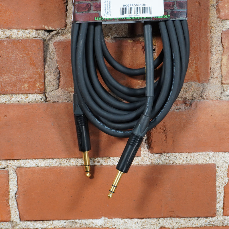 Road Hog Pro Balanced Audio Cable Neutrik 1/4" TRS 30ft