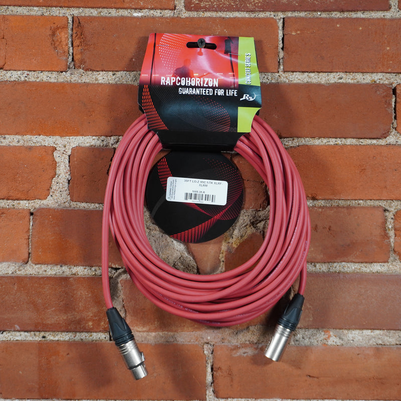 Rapco Pro Mic Cable XLR 3pin M/F 35ft Red Jacket