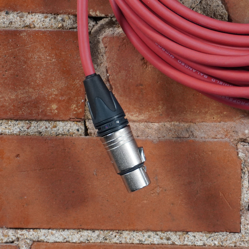 Rapco Pro Mic Cable XLR 3pin M/F 35ft Red Jacket