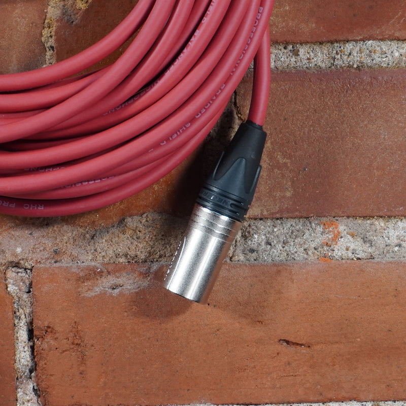 Rapco Pro Mic Cable XLR 3pin M/F 35ft Red Jacket