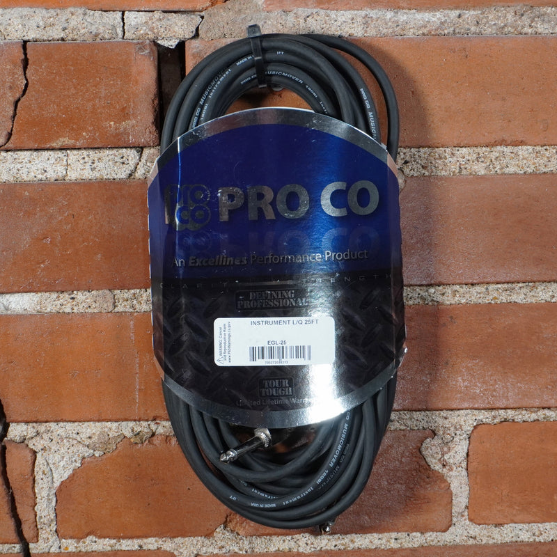 Pro Co Excelline Instrument Cable 25ft 1/4 - Right Angle