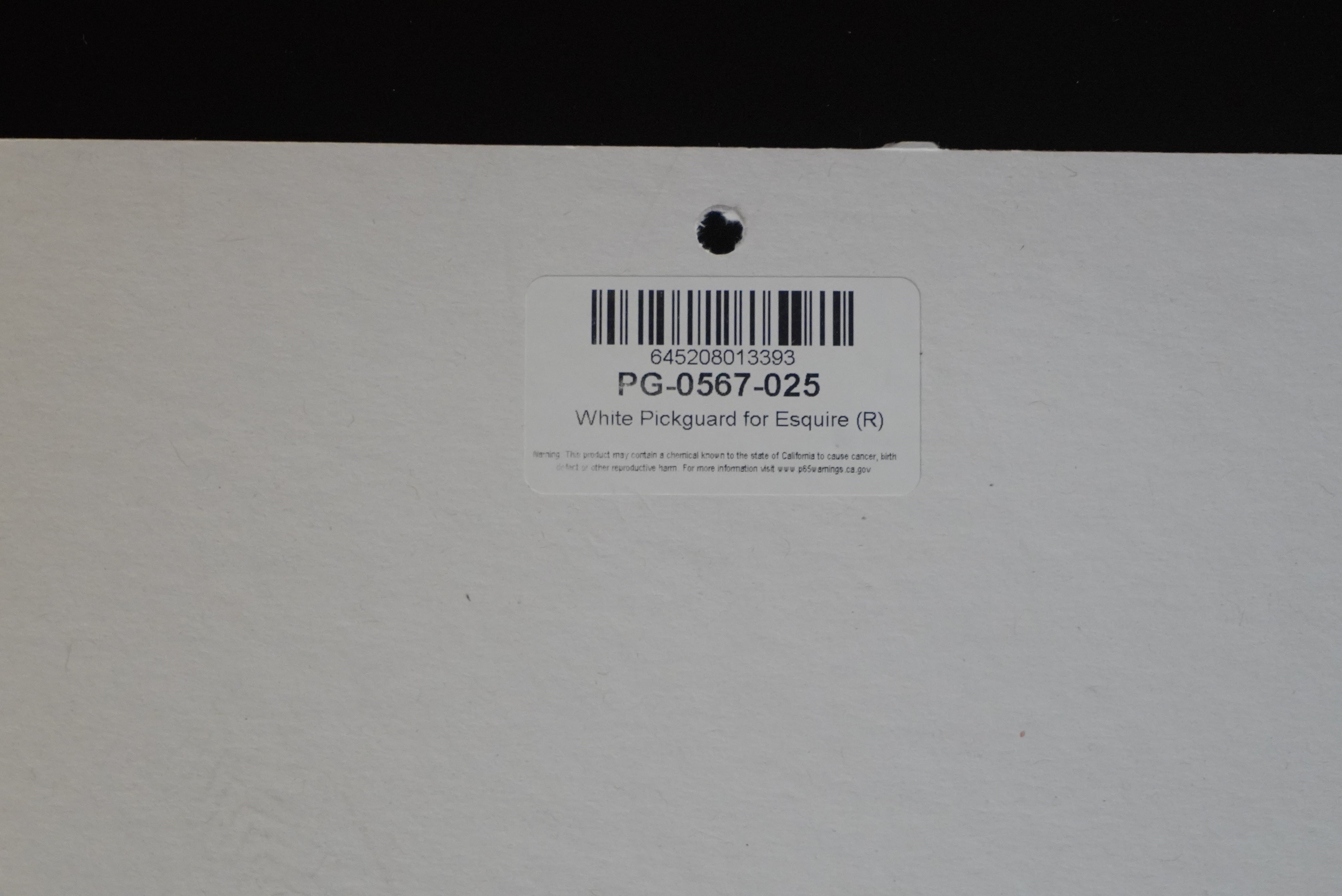 Allparts Esquire Pickguard White 1-Ply