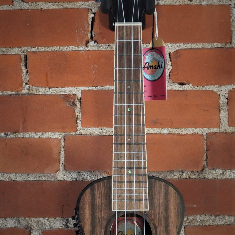 Amahi Classic Series Ebony Concert Electric Ukulele w/Gig Bag *B-Side*