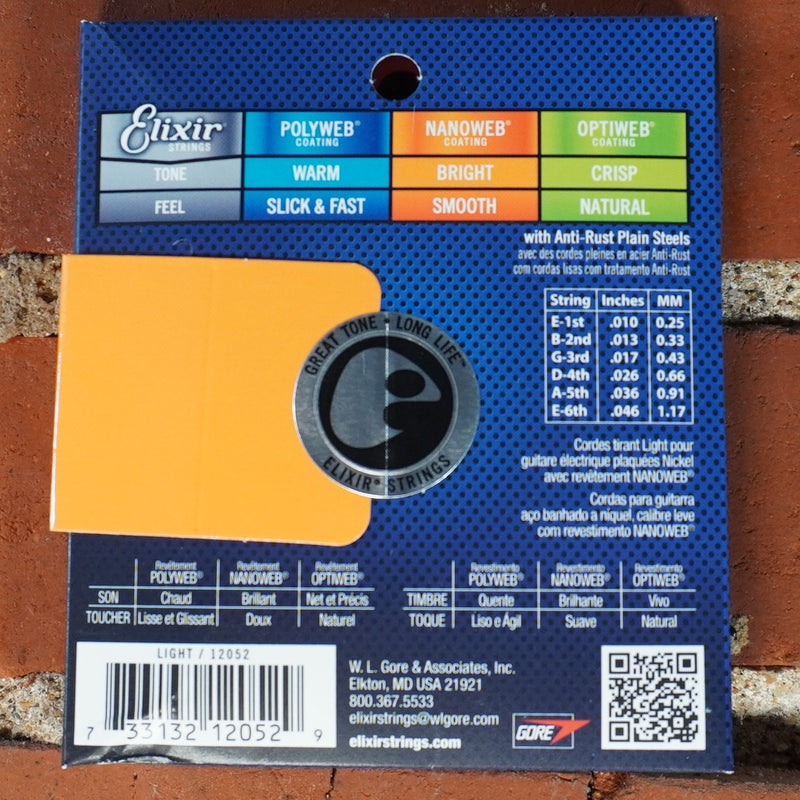 Elixir Electric Nanoweb Light Electric Guitar Strings 10-46
