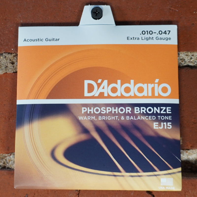 D'addario EJ15 Phosphorus Bronze Acoustic Strings Extra Light 10-47
