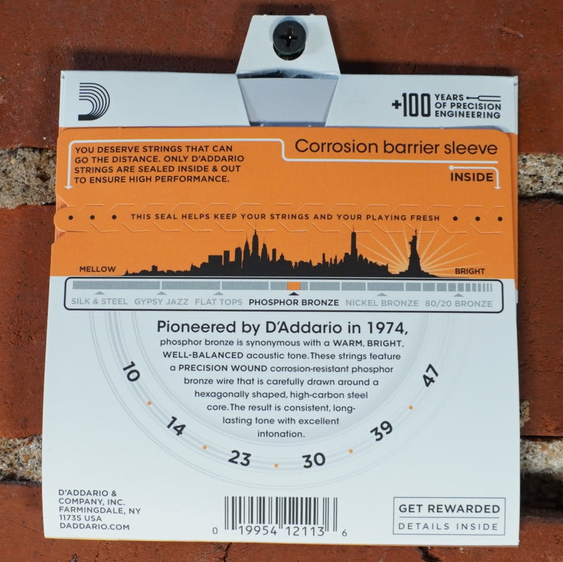 D'addario EJ15 Phosphorus Bronze Acoustic Strings Extra Light 10-47