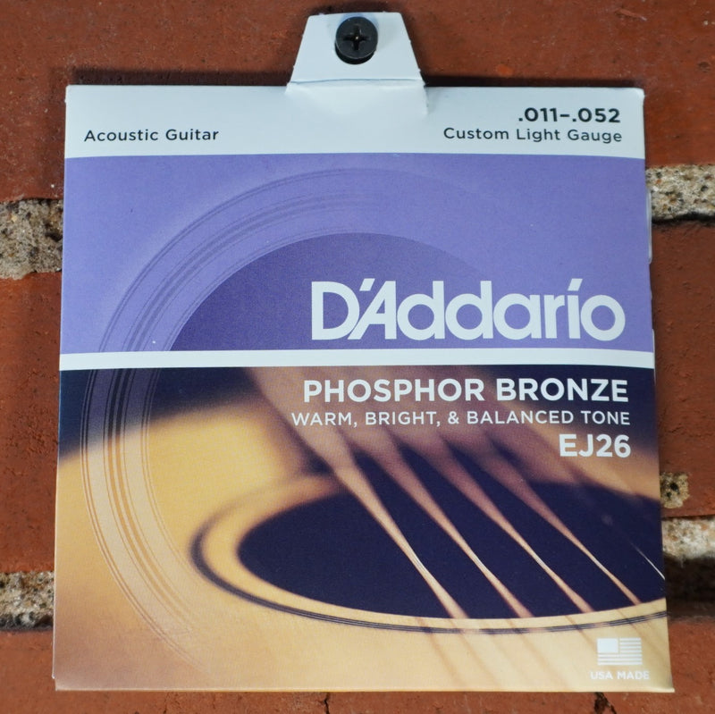 D'addario Phosphorus Bronze Acoustic Strings Custom Light 11-52