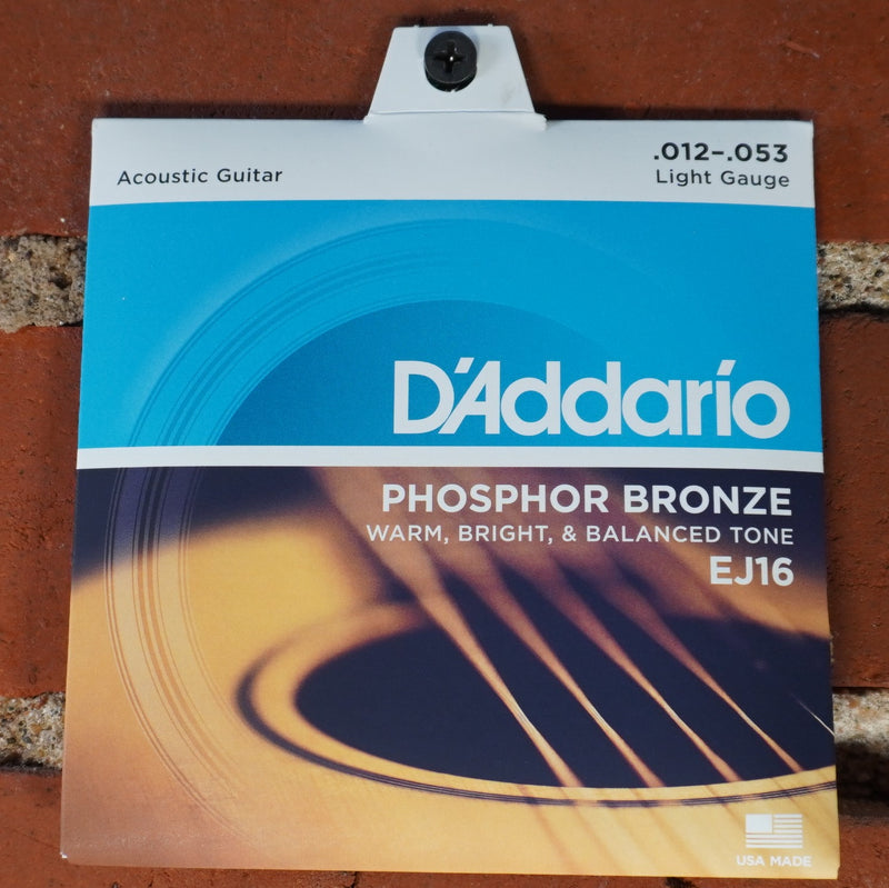 D'addario EJ16 Phosphorus Bronze Acoustic Strings Light 12-53
