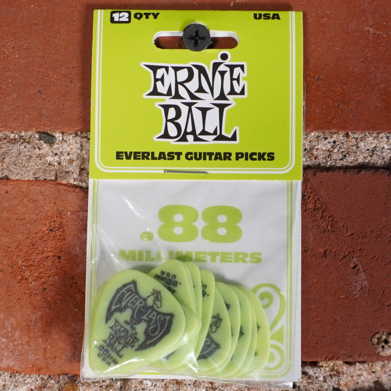 Ernie Ball Everlast Guitar Pick Lime 0.88 12 Pack