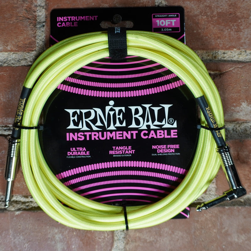 Ernie Ball Braided Instrument Cable Neon Yellow 10ft