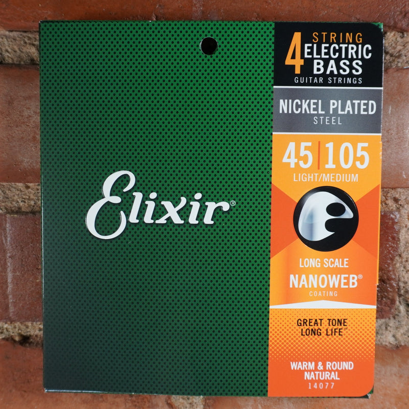 Elixir Electric Bass Nano Coated Nickel Plated Steel Light/Med 45-105