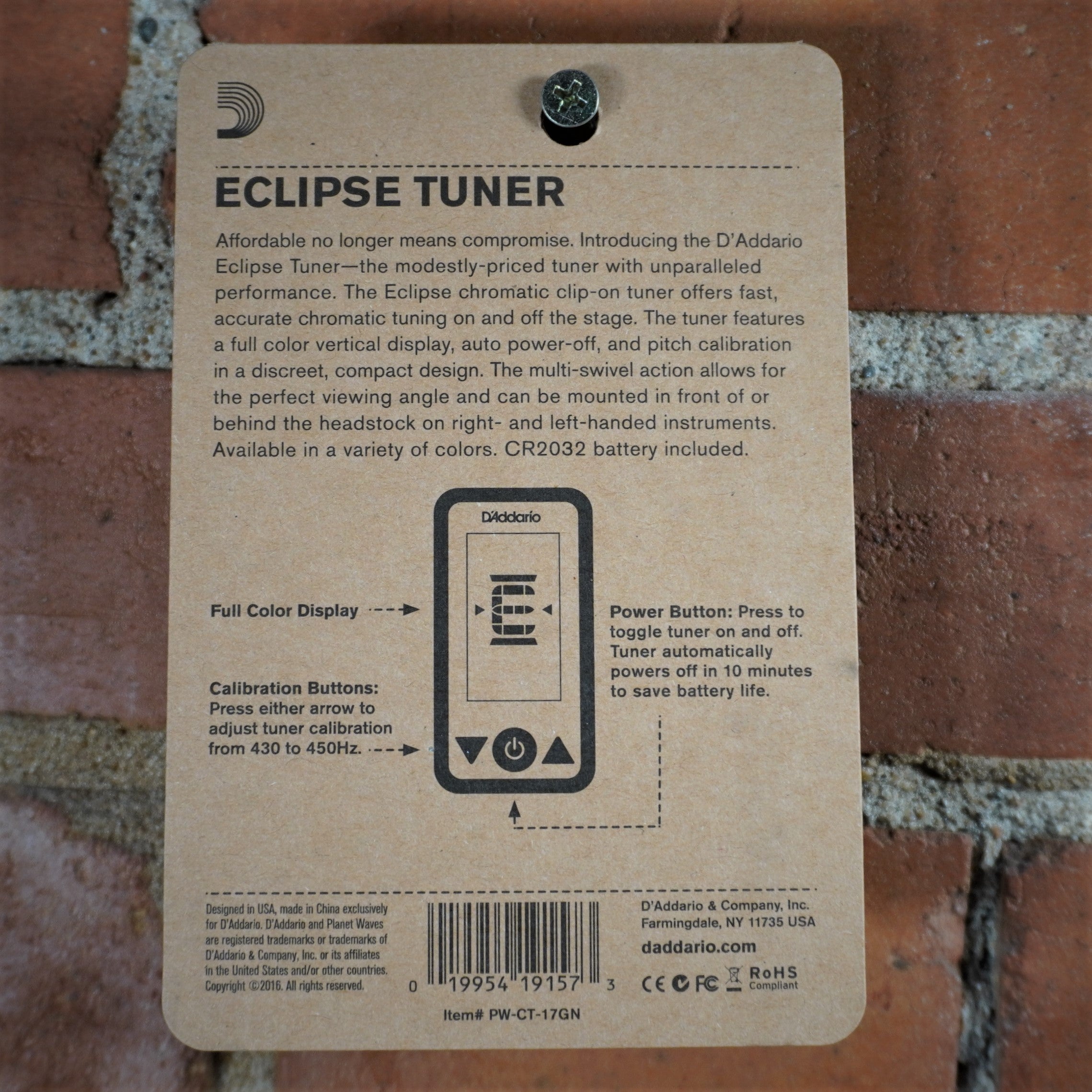 D'addario Eclipse Headstock Tuner Green