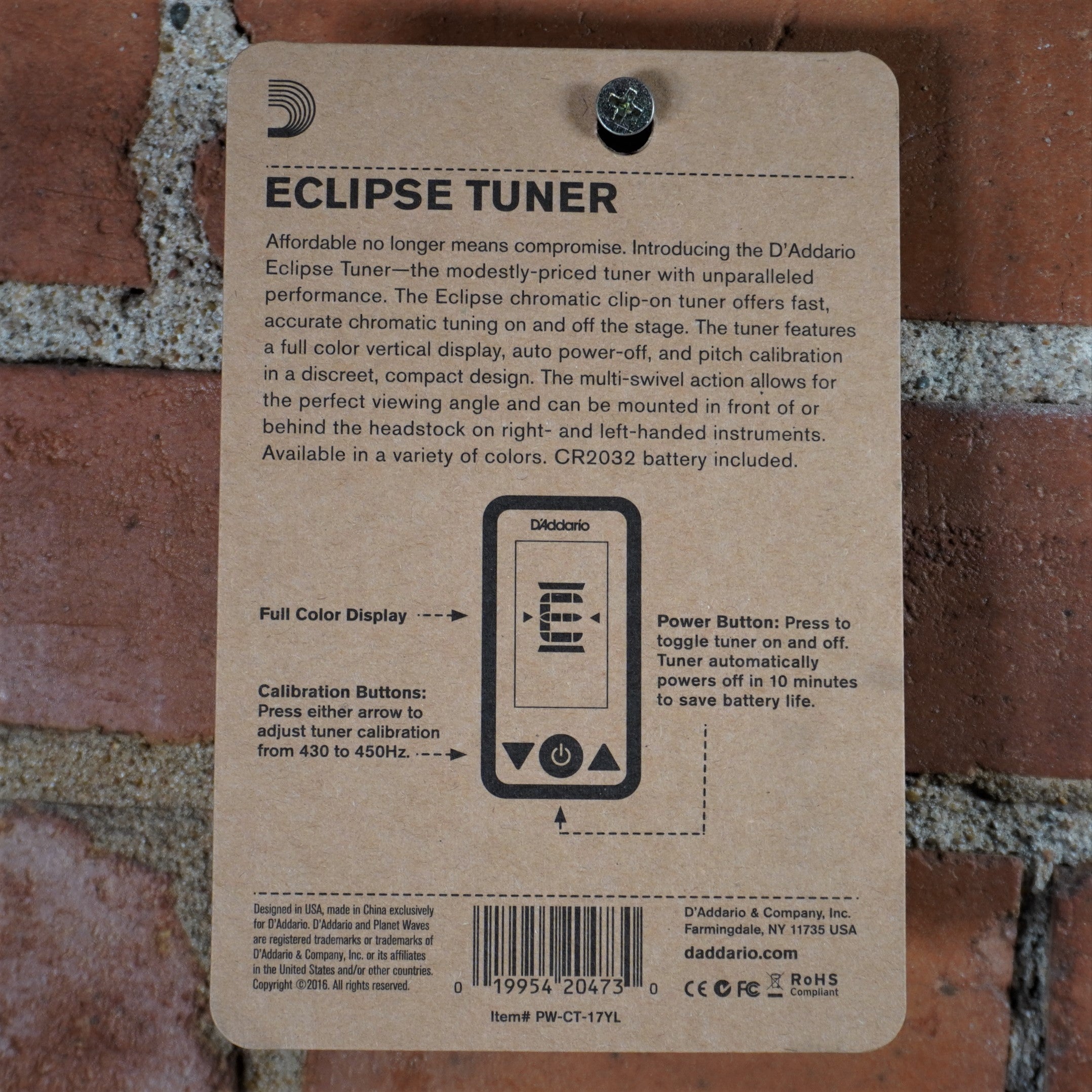 D'addario Eclipse Headstock Tuner Yellow