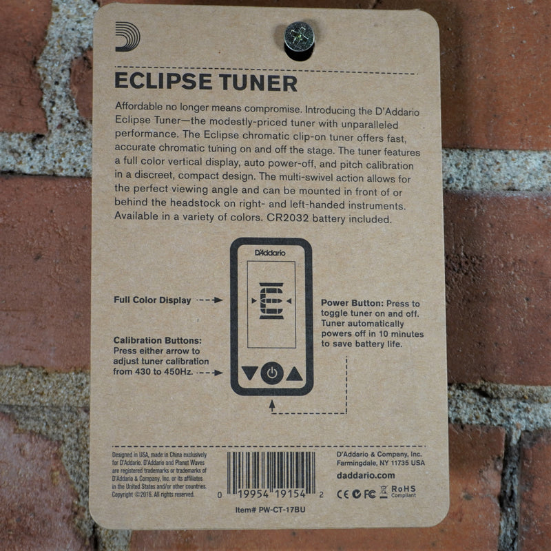 D'addario Eclipse Headstock Tuner Blue