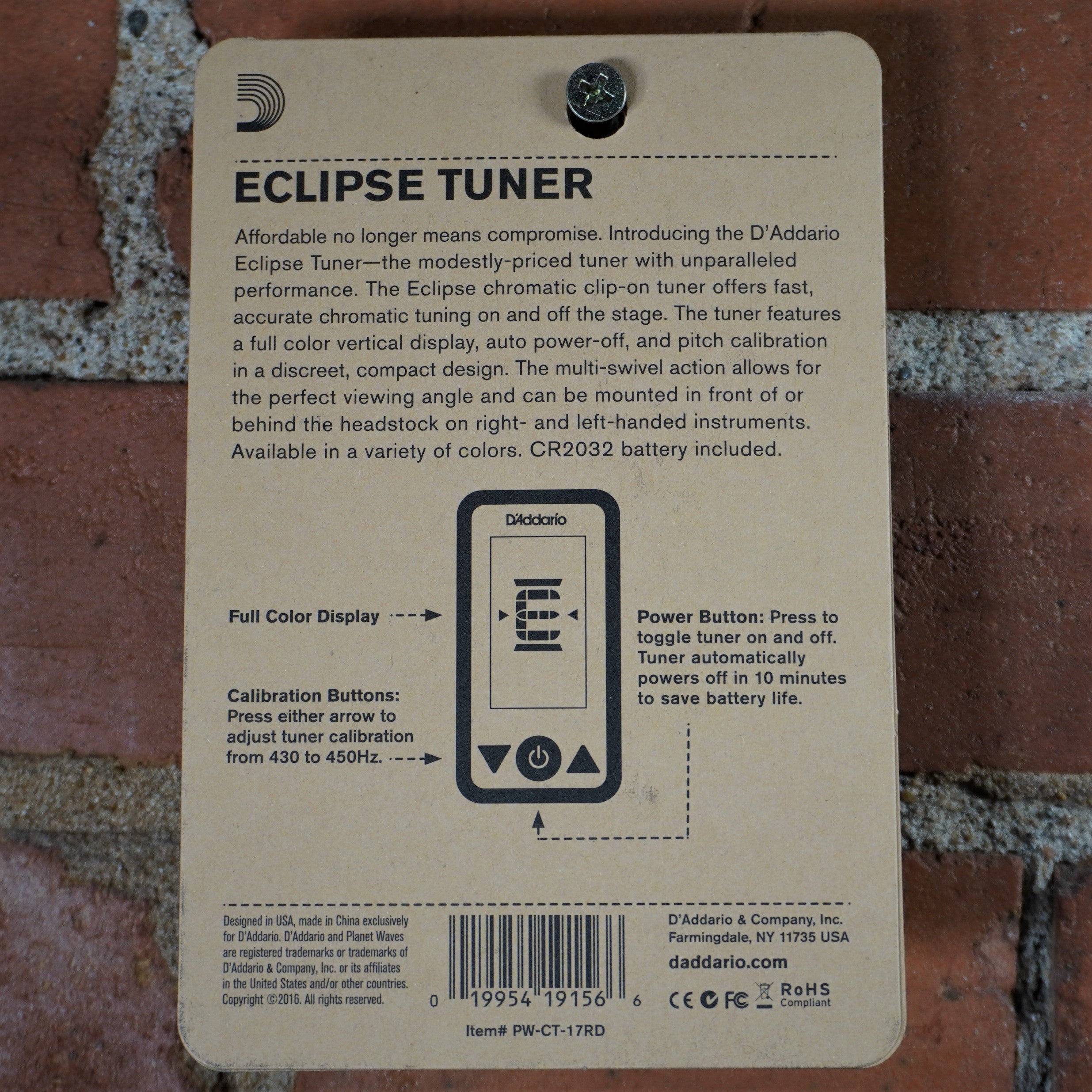 D'addario Eclipse Headstock Tuner Red