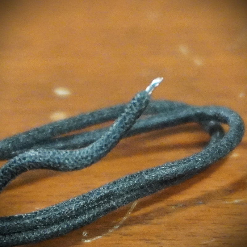 Clothe Wire 22 AWG for Guitar Install Pre-Tinned Black 1ft