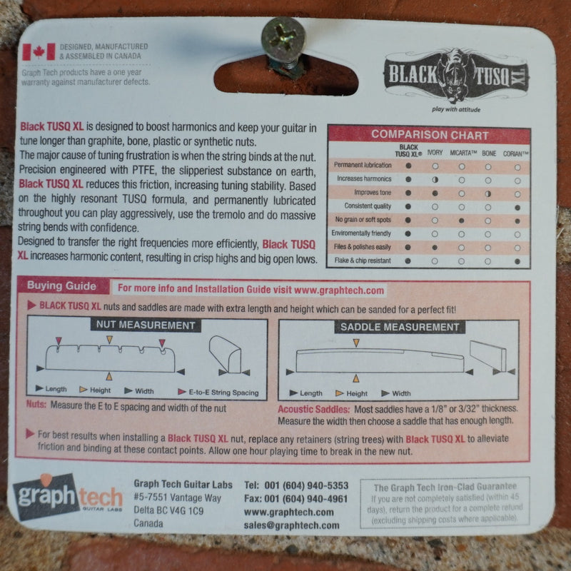 Graph Tech Black Tusq XL Guitar Nut Slotted Pre 2014 Gibson