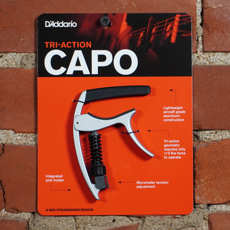 D'addario TriAction Guitar Capo Silver