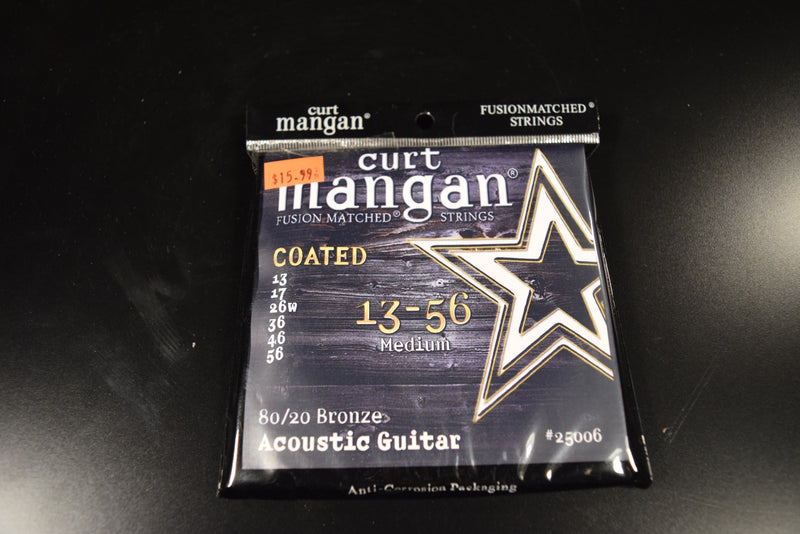Curt Mangan 80/20 Bronze Coated Acoustic Guitar Strings Med 13-56