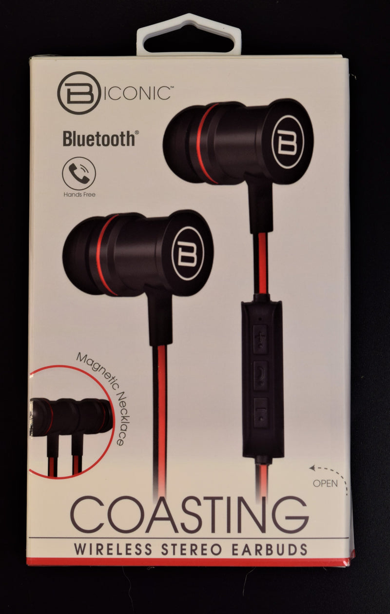 Biconic Wireless Stereo Earbuds Red