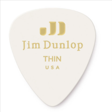Dunlop Celluloid Classic White Guitar Pick Thin