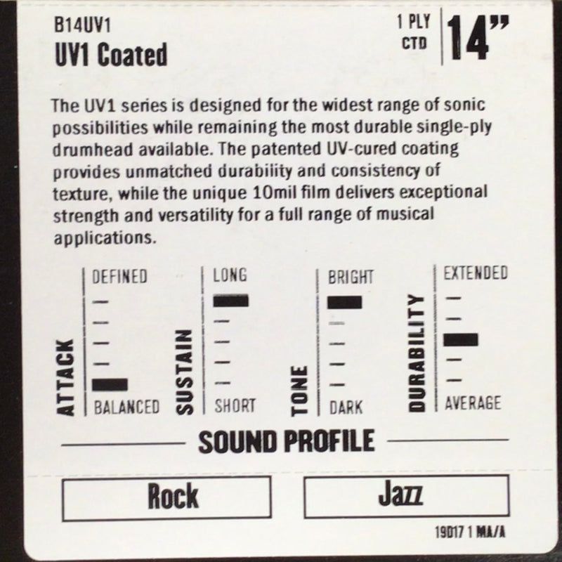 Evans 14" UV1 Coated Snare Head