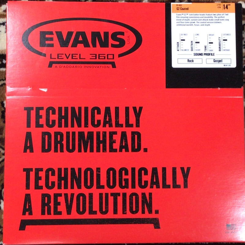 Evans G2 Coated 14" Batter Drum Head